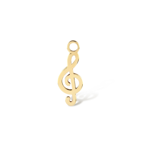 Piano Jewellery Altın Sol Anahtarı Küpe Sallantısı 14 Ayar